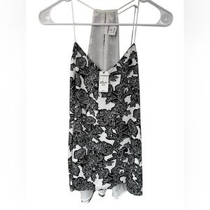 Express Black and White Floral Spaghetti Strap Top